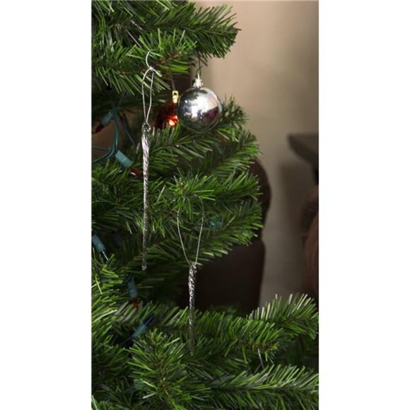 3.5-5.5 Inch Clear Glass Icicle Ornament Set of 24 Pieces - Picture 7 of 8